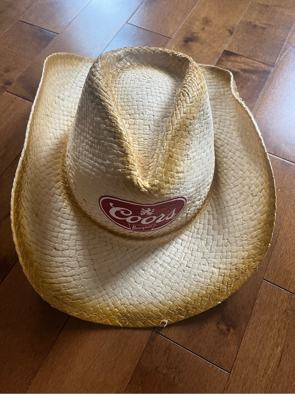 Coors Banquet Retro Western Rodeo Distressed Cowboy Paper Straw Hat Unisex